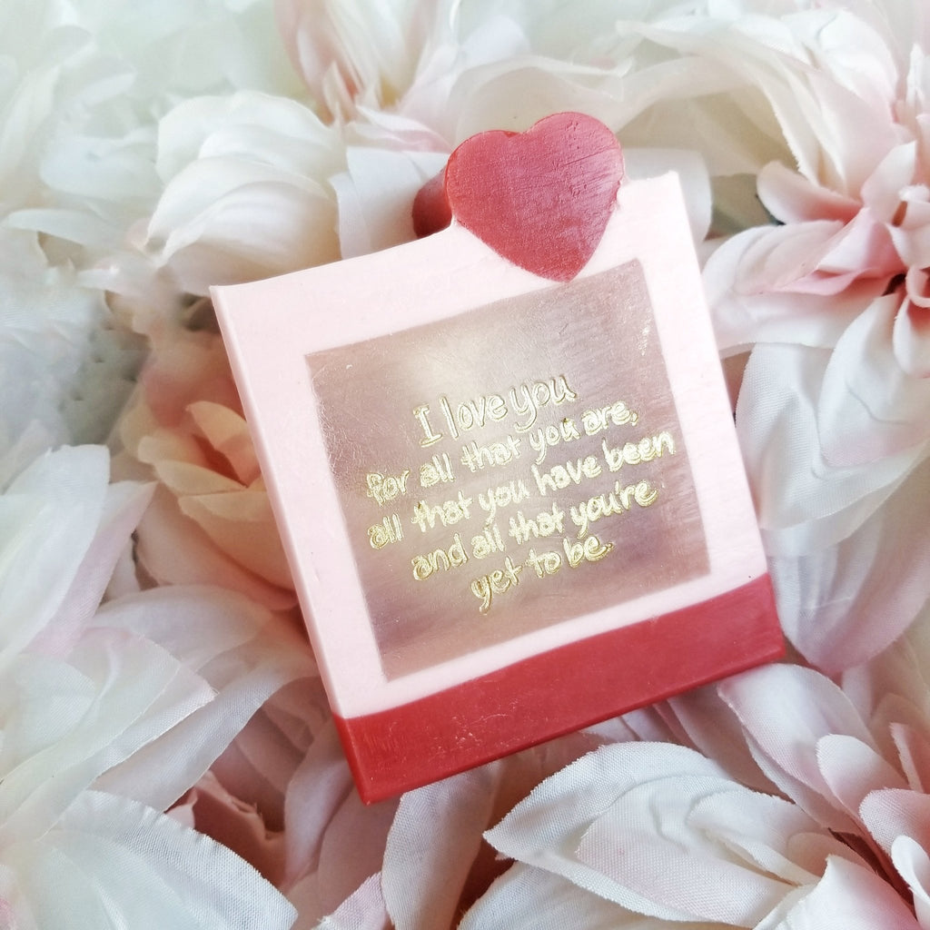 Custom Message in a Bar Soap - Red Heart