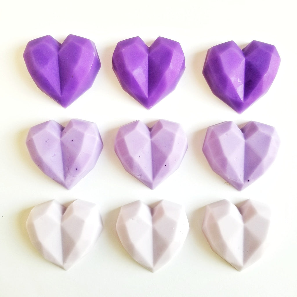 I Heart You ~ Set of 3 Diamond Heart Shea Butter Soaps