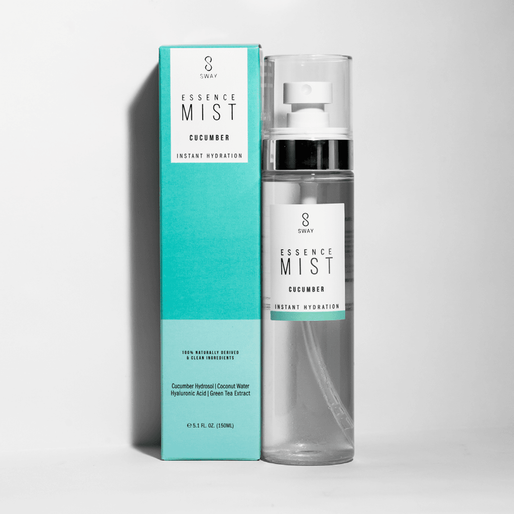 Essence Mist Instant Hydration - Cucumber - SWAY | Nutrient-rich, alcohol-free moisturizing facial mist that refreshes skin with cucumber hydrosol, glycerin, aloe and coconut water, while it hydrates with hyaluronic acid and soothes with green tea and cucumber extracts.