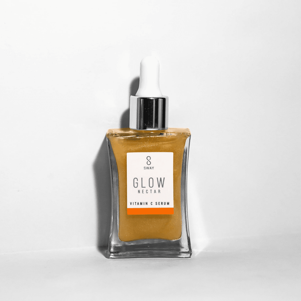 SWAY Glow Nectar Vitamin C Serum | A super potent, yet lightweight Vitamin C serum loaded with Hyaluronic Acid, Ferulic Acid and powerful antioxidants for an instantly smoother and brighter looking complexion.