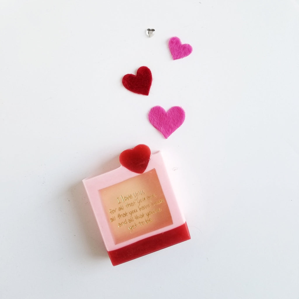 Custom Message in a Bar Soap - Red Heart