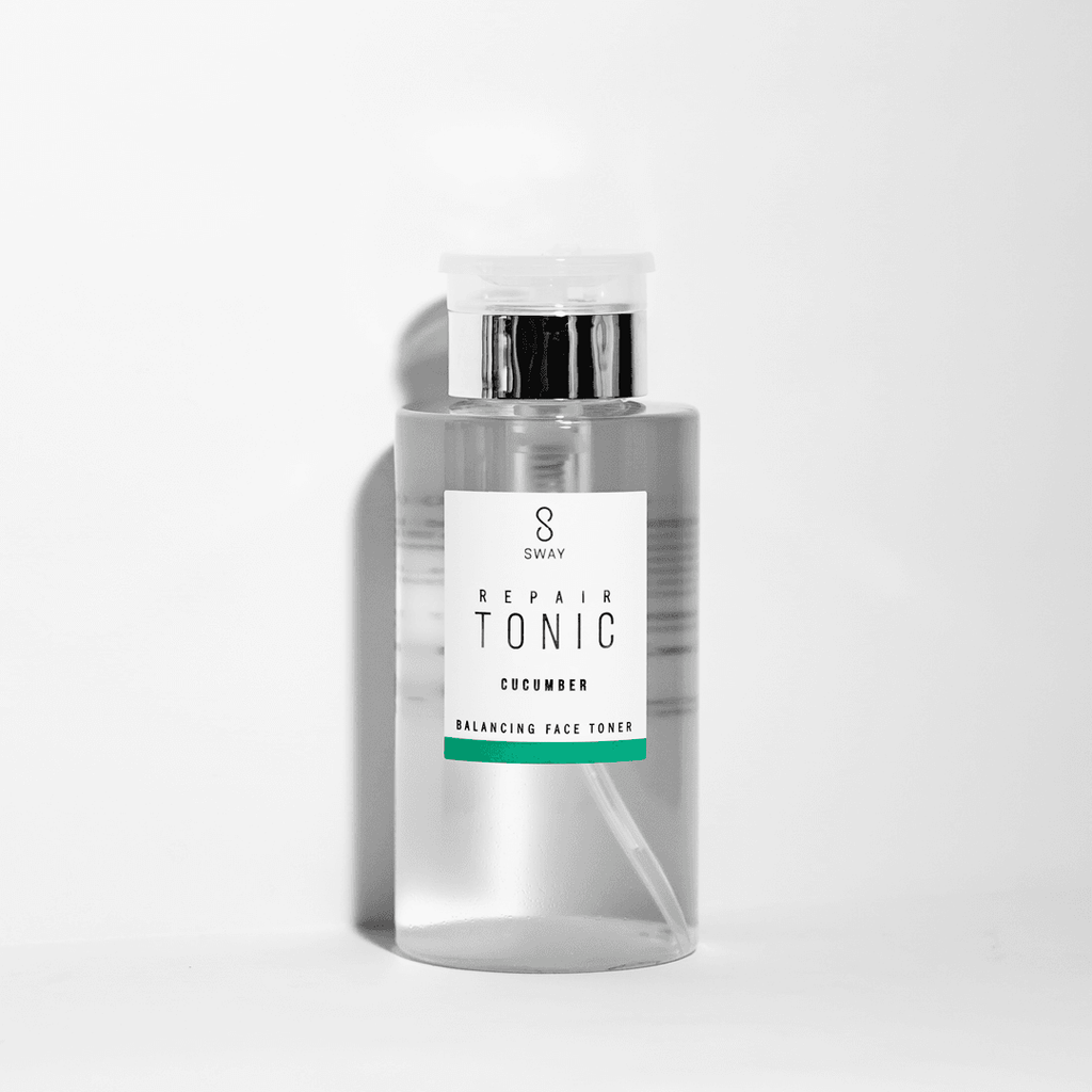 REPAIR TONIC (CUCUMBER) – BALANCING FACE TONER - SWAY | Alcohol-free, concentrated facial toner, this rejuvenating tonic helps repair, restore and rebalance your skin with its blend of organic, raw apple cider vinegar and botanicals including witch hazel and cucumber hydrosol, making it a must-have to help reveal skin’s natural radiance.